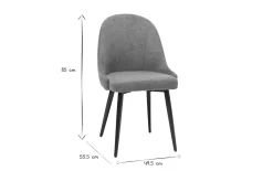 Miliboo Design-Stühle Stoff mit Samteffekt in Grau und schwarze Metallfüße (2er-Set) REEZ* Design-stühle