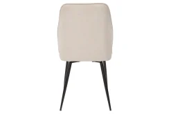 Miliboo Design-Stühle Stoff mit strukturiertem Samteffekt in Beige und schwarze Metallfüße (2er-Set) FANETTE* Design-stühle