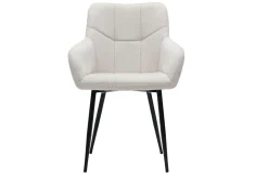 Miliboo Design-Stühle Stoff mit strukturiertem Samteffekt in Beige und schwarze Metallfüße (2er-Set) MONTERO* Design-stühle
