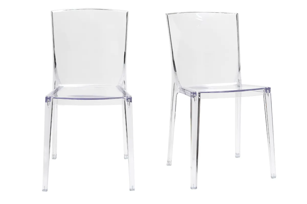 Miliboo Design-Stühle Transparent 2er-Set ISLAND* Design-stühle|Gartenstühle