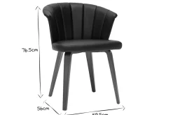 Miliboo Design-Stuhl ALBIN PU schwarz dunkles Holz* Design-stühle