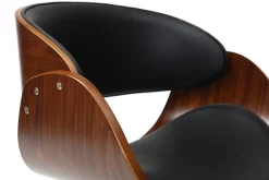 Miliboo Design-Stuhl auf Rollen Schwarz und Nussbaum BENT* Bürostühle|Bürostuhl Zum Kleinen Preis