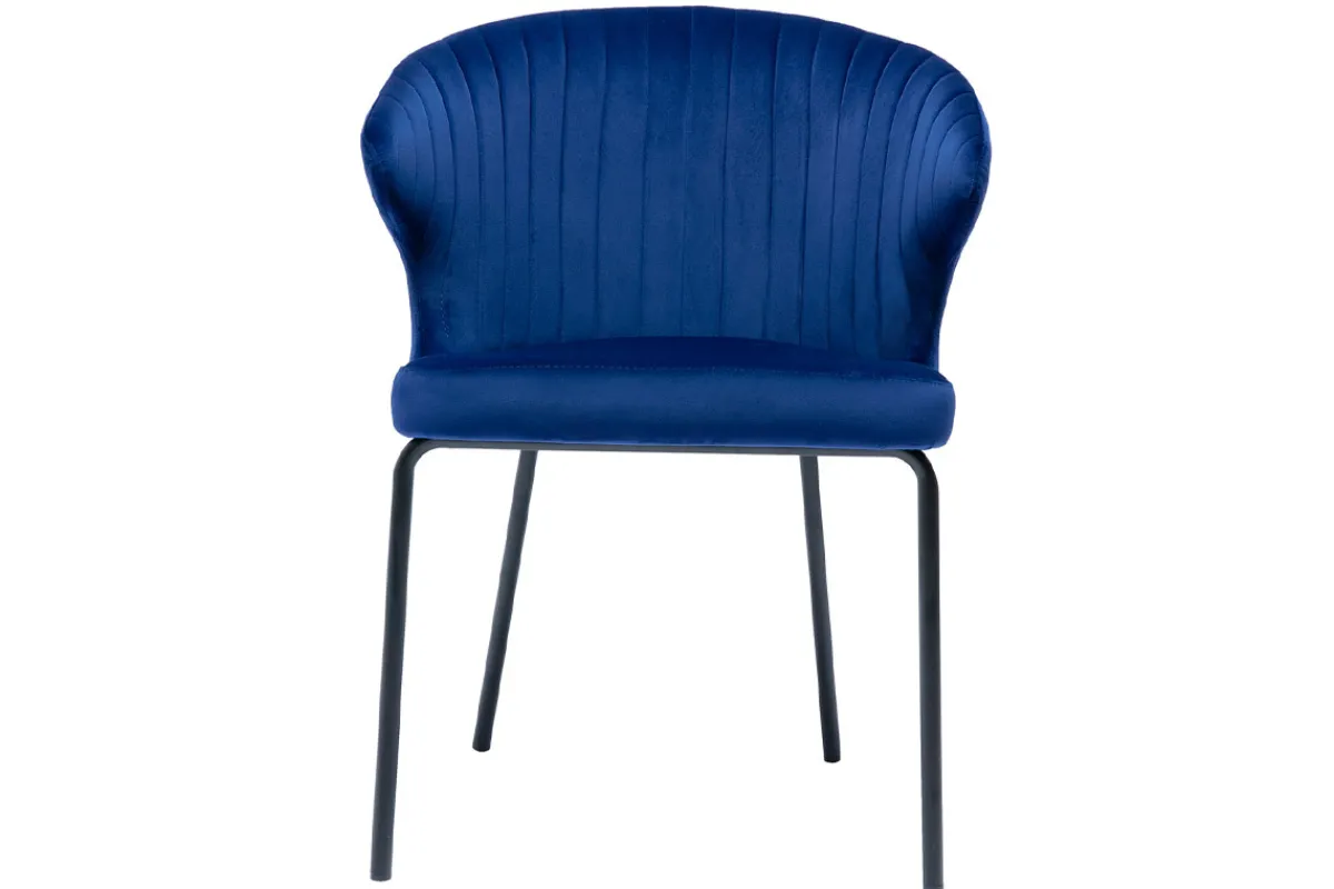 Miliboo Design-Stuhl aus blauem Samt REQUIEM* Design-stühle