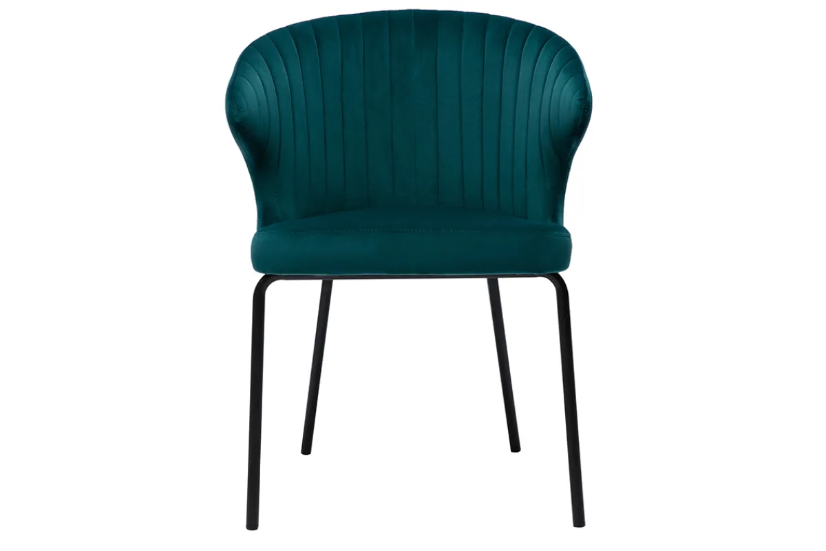 Miliboo Design-Stuhl aus blauem Samt REQUIEM* Design-stühle