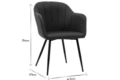 Miliboo Design-Stuhl aus grünem Samt mit Füßen aus schwarzem Metall MILLY* Design-stühle