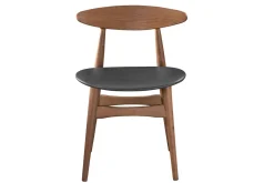 Miliboo Design-Stuhl aus Nussbaum und schwarzem PU 2er-Set WALFORD* Design-stühle|Holzstühle