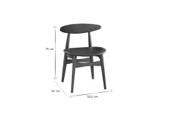 Miliboo Design-Stuhl aus Nussbaum und schwarzem PU 2er-Set WALFORD* Design-stühle|Holzstühle