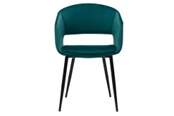 Miliboo Design-Stuhl aus petrolblauem Samt mit Füßen aus schwarzem Metall PRISMA* Design-stühle