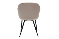 Miliboo Design-Stuhl aus taupefarbenem Samt mit Füßen aus schwarzem Metall MILLY* Design-stühle
