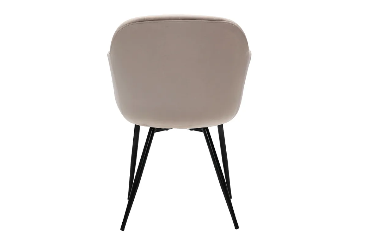 Miliboo Design-Stuhl aus taupefarbenem Samt mit Füßen aus schwarzem Metall MILLY* Design-stühle