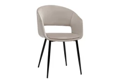 Miliboo Design-Stuhl aus taupefarbenem Samt mit Füßen aus schwarzem Metall PRISMA* Design-stühle