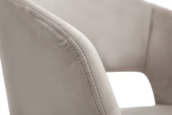 Miliboo Design-Stuhl aus taupefarbenem Samt mit Füßen aus schwarzem Metall PRISMA* Design-stühle