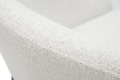 Miliboo Design-Stuhl aus weißem Chenille-Veloursstoff und schwarzem Metall JENNA* Design-stühle