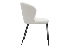Miliboo Design-Stuhl aus weißem Stoff mit Bouclé-Wolleffekt und schwarzem Metall YDA* Design-stühle