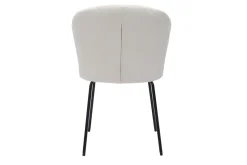 Miliboo Design-Stuhl aus weißem Stoff mit Bouclé-Wolleffekt und schwarzem Metall YDA* Design-stühle