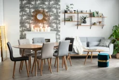 Miliboo Design-Stuhl Hellgrau und Holz 2er-Set HORTA* Design-stühle