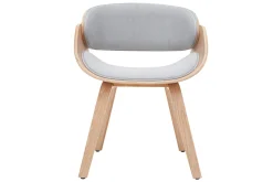 Miliboo Design-Stuhl hellgrau und helles Holz BENT* Design-stühle|Holzstühle