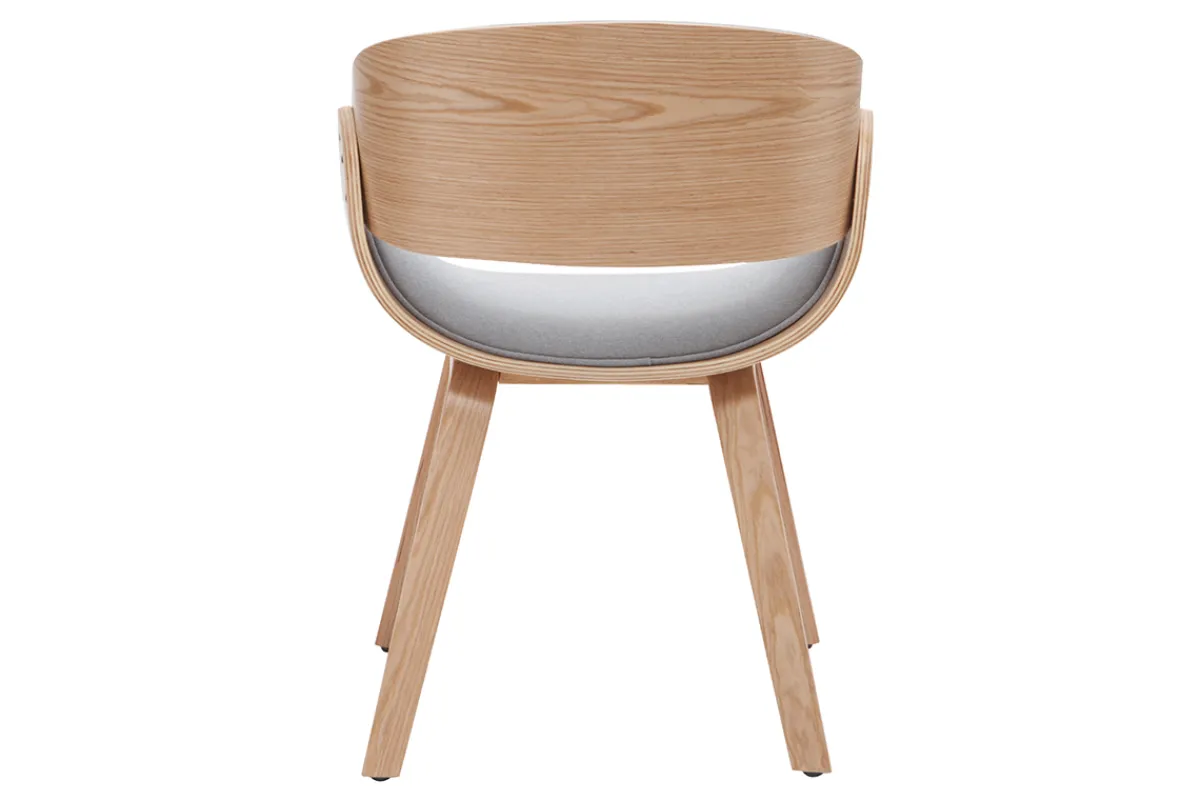 Miliboo Design-Stuhl hellgrau und helles Holz BENT* Design-stühle|Holzstühle