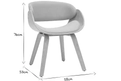 Miliboo Design-Stuhl hellgrau und helles Holz BENT* Design-stühle|Holzstühle