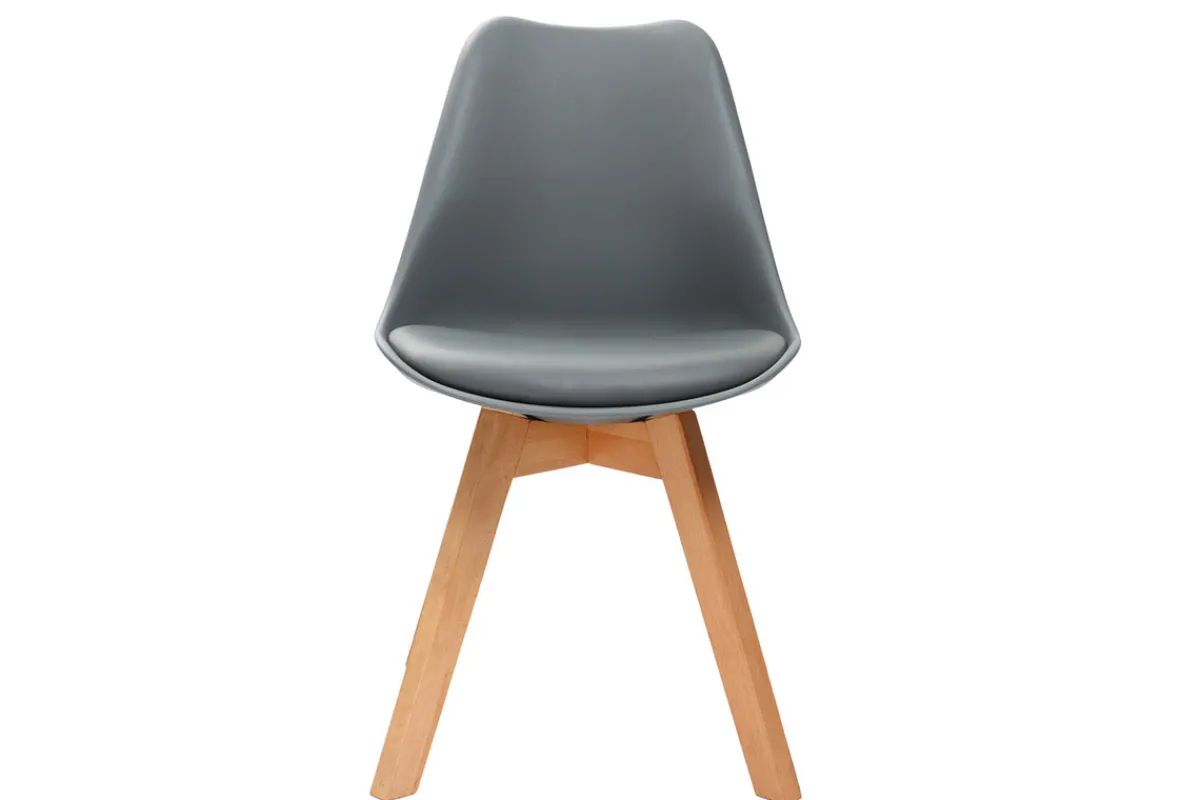 Miliboo Design-Stuhl Holzbeine Grau 2er-Set PAULINE* Design-stühle