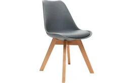 Miliboo Design-Stuhl Holzbeine Grau 2er-Set PAULINE* Design-stühle