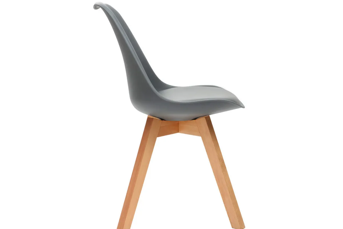 Miliboo Design-Stuhl Holzbeine Grau 2er-Set PAULINE* Design-stühle