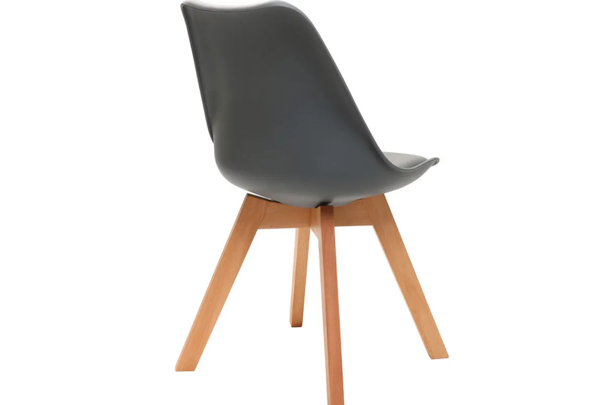 Miliboo Design-Stuhl Holzbeine Grau 2er-Set PAULINE* Design-stühle