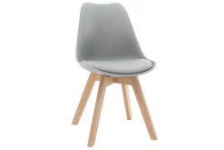 Miliboo Design-Stuhl Holzbeine Hellgrau 2er-Set PAULINE* Design-stühle