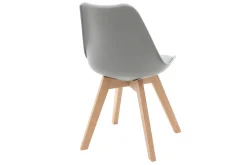 Miliboo Design-Stuhl Holzbeine Hellgrau 2er-Set PAULINE* Design-stühle