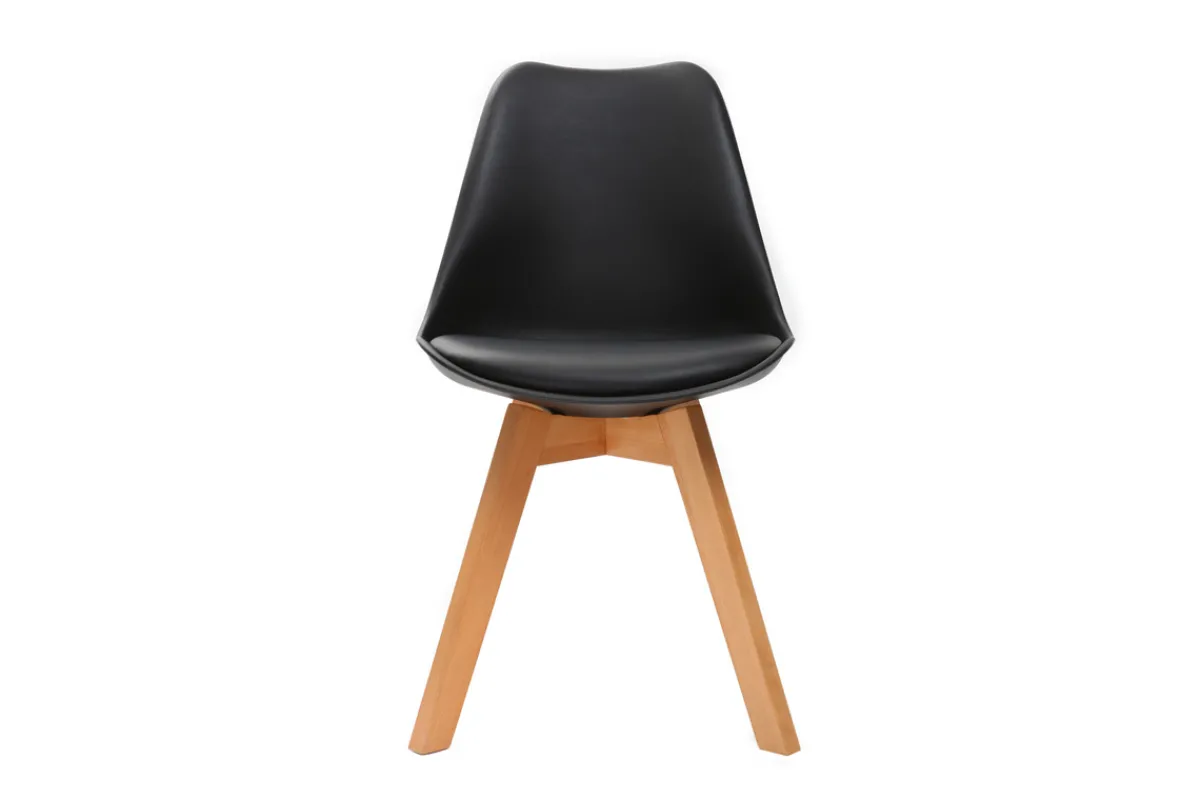 Miliboo Design-Stuhl Holzbeine Schwarz 2er-Set PAULINE* Design-stühle