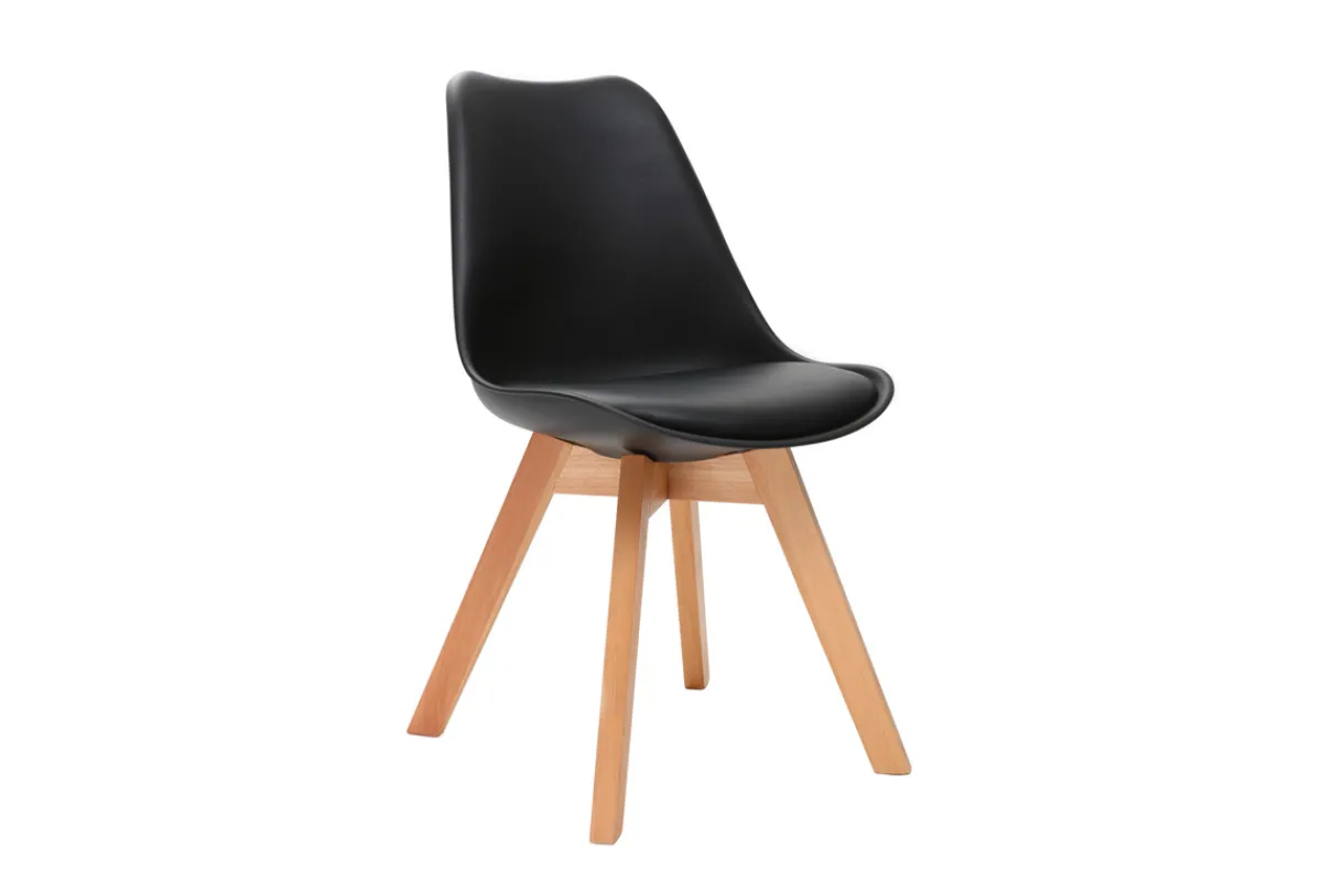 Miliboo Design-Stuhl Holzbeine Schwarz 2er-Set PAULINE* Design-stühle