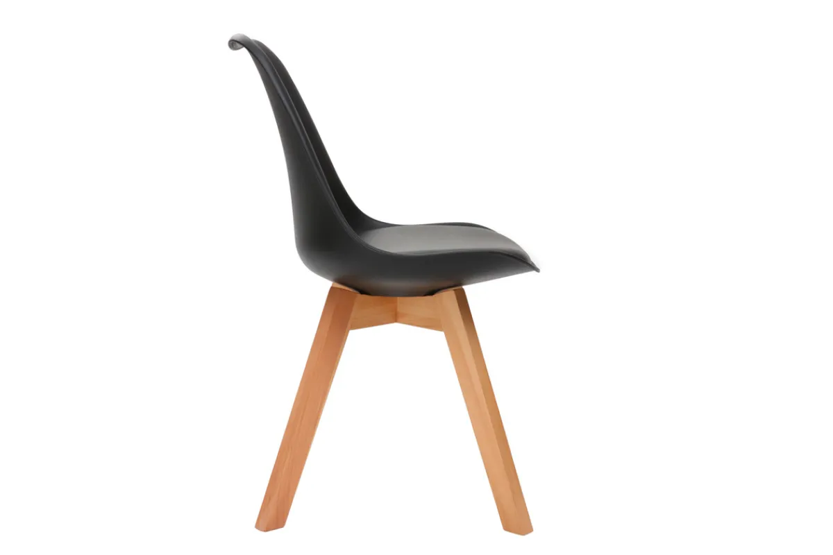 Miliboo Design-Stuhl Holzbeine Schwarz 2er-Set PAULINE* Design-stühle
