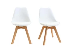 Miliboo Design-Stuhl Holzbeine Weiß 2er-Set PAULINE* Design-stühle