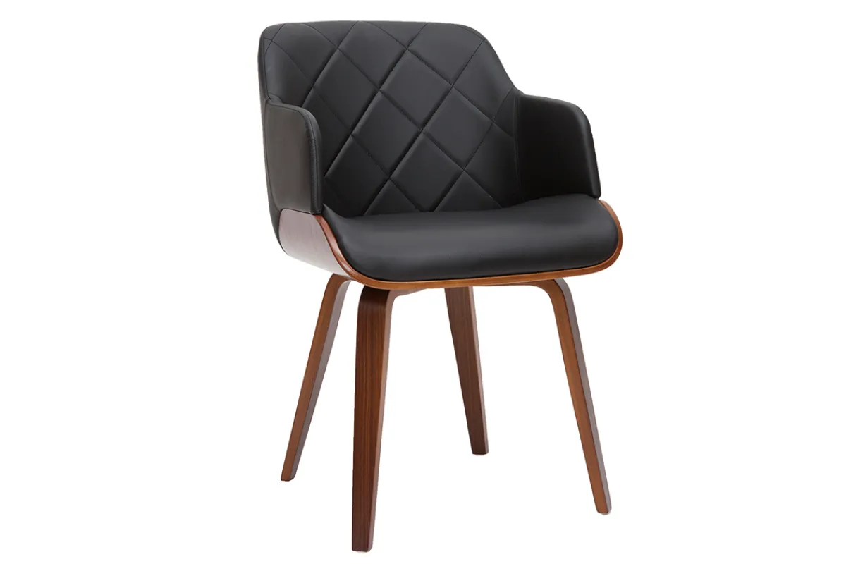 Miliboo Design-Stuhl in Schwarz und Walnuss LUCIEN* Design-stühle