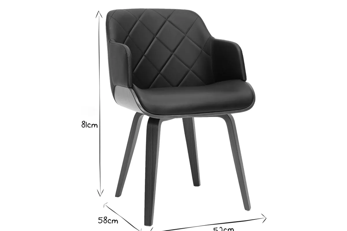 Miliboo Design-Stuhl in Schwarz und Walnuss LUCIEN* Design-stühle