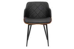 Miliboo Design-Stuhl in Schwarz und Walnuss LUCIEN* Design-stühle