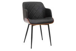 Miliboo Design-Stuhl in Schwarz und Walnuss LUCIEN* Design-stühle