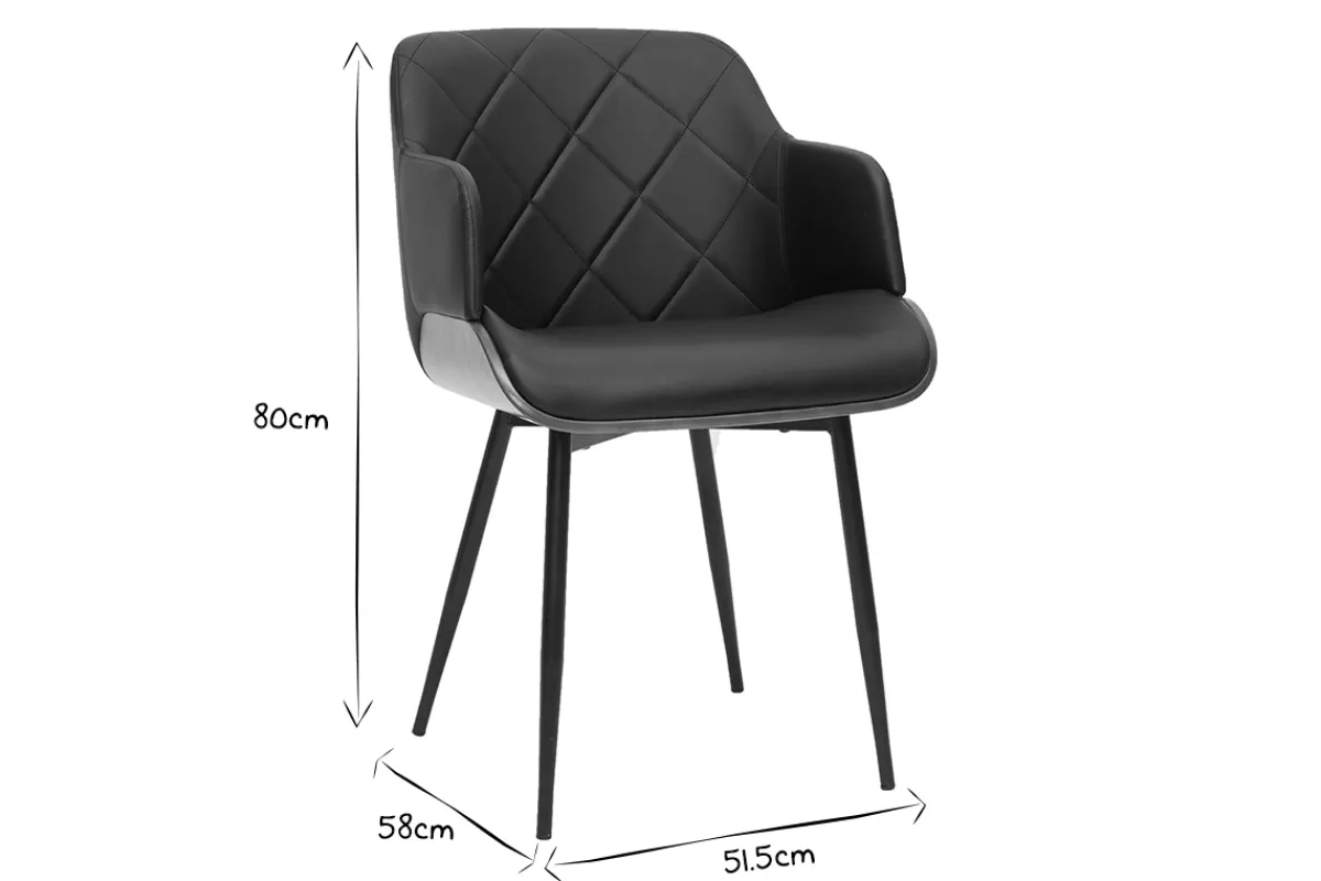Miliboo Design-Stuhl in Schwarz und Walnuss LUCIEN* Design-stühle