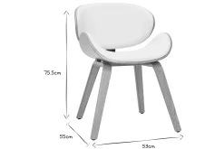 Miliboo Design-Stuhl in Weiß und helles Holz WALNUT* Design-stühle|Holzstühle