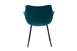 Miliboo Design-Stuhl petrolblauer Samt und Metallbeine Schwarz VOLO* Design-stühle