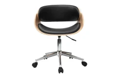 Miliboo Design-Stuhl Rollen Schwarz und Helles Holz BENT* Bürostühle|Bürostuhl Zum Kleinen Preis