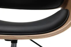 Miliboo Design-Stuhl Rollen Schwarz und Helles Holz BENT* Bürostühle|Bürostuhl Zum Kleinen Preis