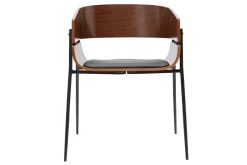 Miliboo Design-Stuhl schwarz mit dunklem Holz WESS* Design-stühle|Holzstühle