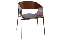 Miliboo Design-Stuhl schwarz mit dunklem Holz WESS* Design-stühle|Holzstühle