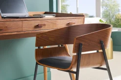 Miliboo Design-Stuhl schwarz mit dunklem Holz WESS* Design-stühle|Holzstühle