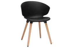 Miliboo Design-Stuhl schwarz mit hellem Holz WING* Design-stühle