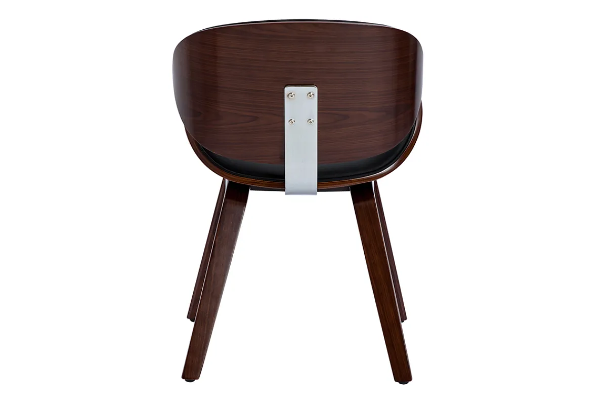 Miliboo Design-Stuhl schwarz und dunkles Walnussfurnier WALNUT* Design-stühle