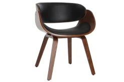 Miliboo Design-Stuhl Schwarz und dunkles Holz Nussbaum BENT* Design-sessel|Design-stühle