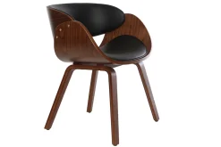 Miliboo Design-Stuhl Schwarz und dunkles Holz Nussbaum BENT* Design-sessel|Design-stühle
