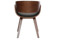 Miliboo Design-Stuhl Schwarz und dunkles Holz Nussbaum BENT* Design-sessel|Design-stühle